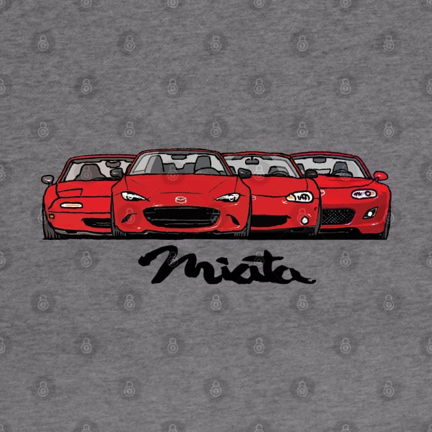 MX5 Miata Generations Red by Woreth